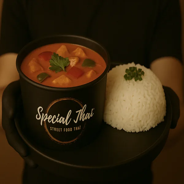 Poulet curry rouge (red curry) — Special Thaï, restaurant thaï halal à La Verrière