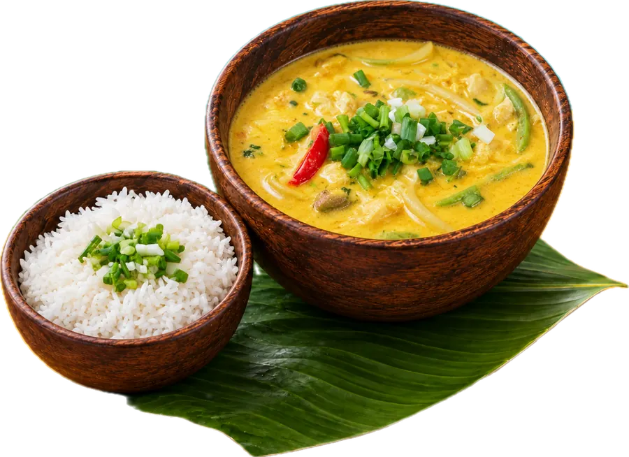 Poulet au curry jaune de Special Thaï, servi avec du riz blanc — curry thaï à La Verrière (78)
