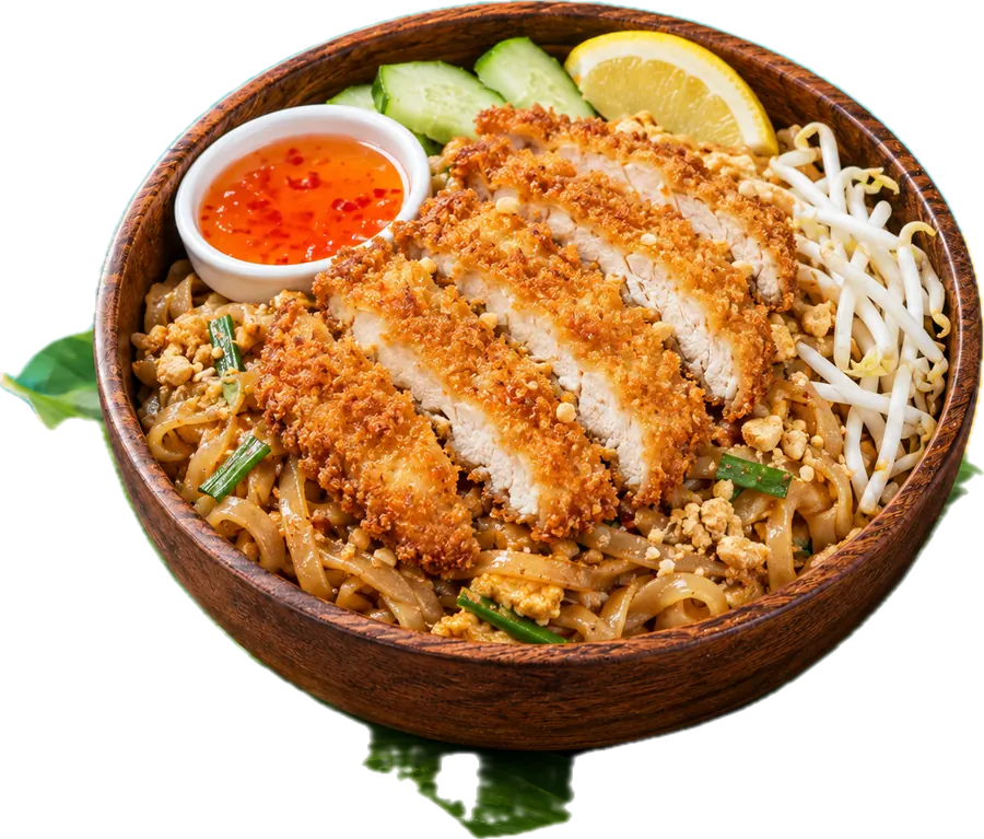 Pad Thaï Spécial au poulet pané halal — Special Thaï, restaurant halal à La Verrière et Trappes (78)