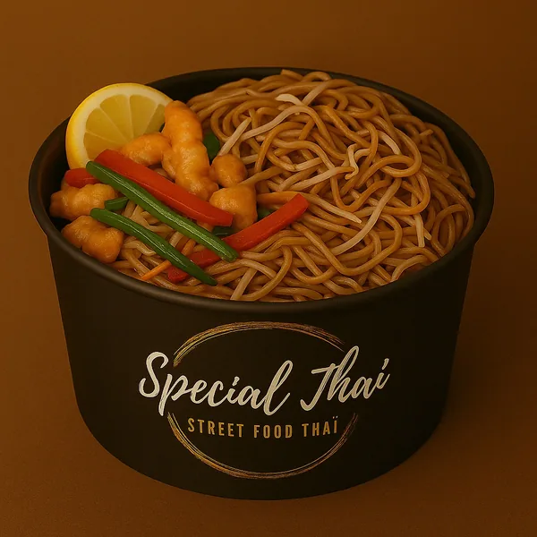 Nouilles sel poivre seul (avec poulet pané) — Special Thaï, restaurant thaï halal à La Verrière