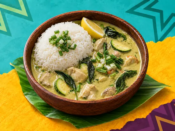 Poulet curry vert (green curry) — Special Thaï, restaurant thaï halal à La Verrière
