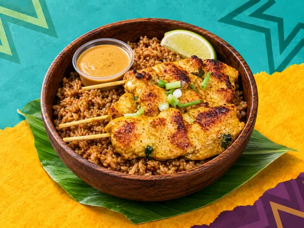 Brochettes de poulet sauce satay — Special Thaï, restaurant thaï halal à La Verrière